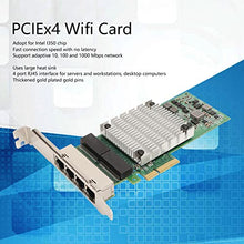 PCIEx4 WiFi Card, 4 Port RJ45 Interface, 1000 MBps Network, Thickened Gold Plated Pins, Large Heat Sink RJ45 Interface Suitable for I350 Chips