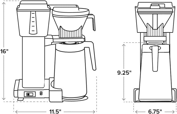 Technivorm Moccamaster 79312 KBGT Coffee Brewer, 40 oz, Polished Silver