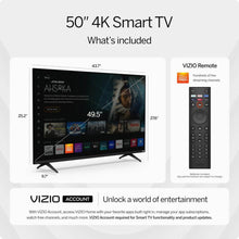 VIZIO 50 Inch V Series 4K UHD LED HDR Smart TV Bluetooth Compatible with Dolby Vision HDR/HDR10+, HDMI VRR, DTS Virtual X and WiFi 6 Dual-Band (V4K50M-0809)