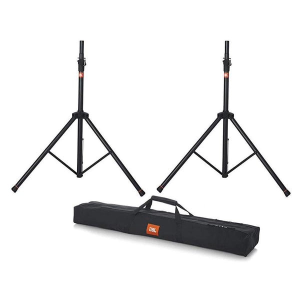 JBL Bags Standard Speaker Stand Set with Adjustable Height and Dual Diameter Pole; Includes (2) Speaker Stands and Carry Bag (JBLSPKSTMASET), Black