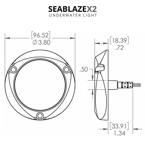 SeaBlaze X2 Underwater Light, Bronze, White/Blue