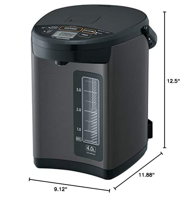 Zojirushi CD-NAC40BM Micom Water Boiler and Warmer (4-Liter, Metallic Black)