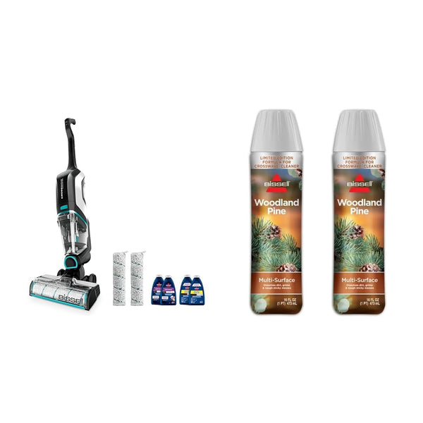 Bundle of BISSELL CrossWave Cordless Max All in One Wet-Dry Vacuum Cleaner and Mop for Hard Floors and Area Rugs, Black, 2554A + BISSELL Limited Edition Woodland Pine Multi-Surface Wash Formula Pine