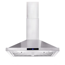 Tieasy Wall Mount Range Hood 30 inch Kitchen Hood 700 CFM with Ducted/Ductless Convertible Duct, Touch Control, Permanent Filters, Stainless Steel, 3 Speed Exhaust Fan, LED Light