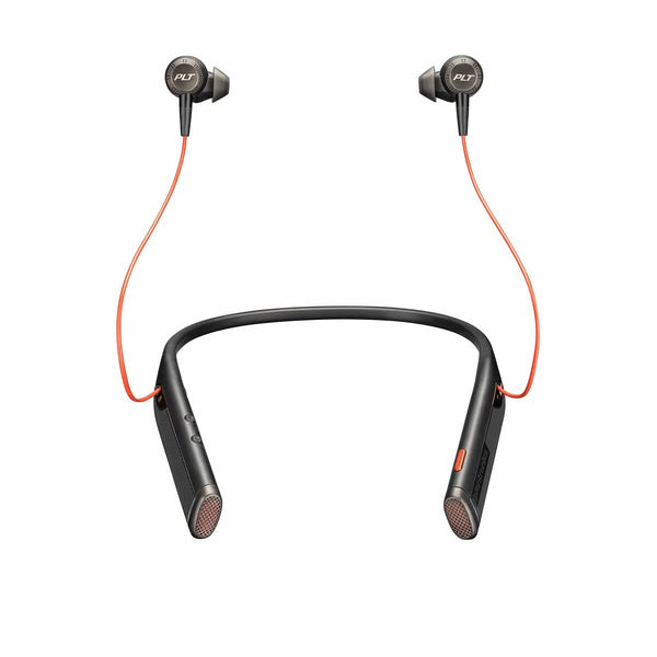 Poly Voyager 6200 UC - Bluetooth Dual-Ear (Stereo)Earbuds Neckband Headset - USB-A Compatible to connect to your PC Mac - Works with Teams, Zoom & more - Active Noise Canceling, Black (208748-01)