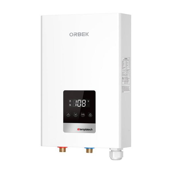 Tankless Water Heater Electric, ORBEK 11kW 240V, 1-2 Points of Use On Demand Instant Hot Water Heater, with LED Digital Display, ETL Certification, Self Modulating