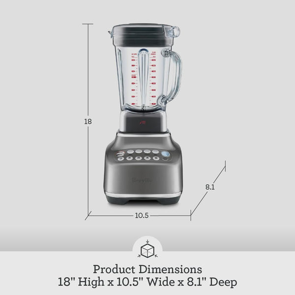 Breville BBL820SHY Q Commercial-Grade Home Blender, Smoked Hickory