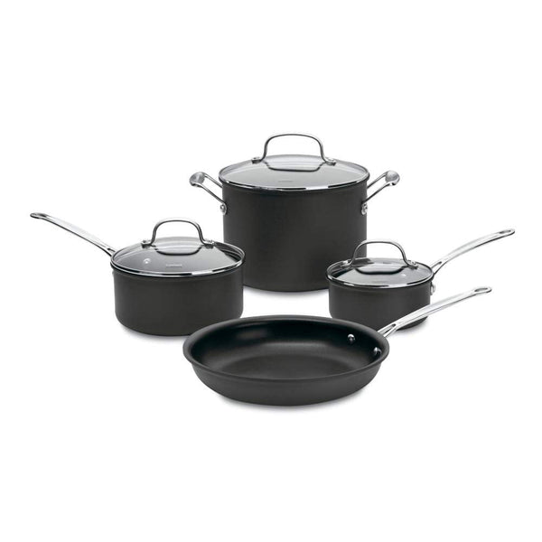 Cuisinart 66-7P1 Chef's Classic Nonstick Hard-Anodized 7-Piece Cookware Set, Black