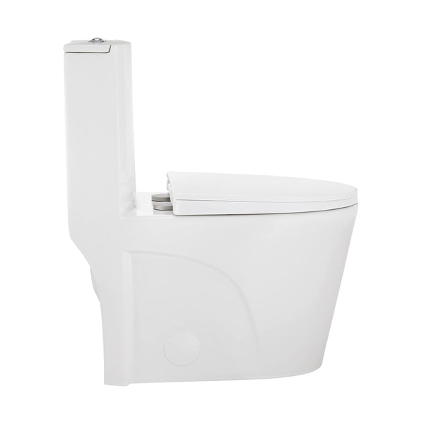 Swiss Madison SM-1T254 St. Tropez One Piece Toilet Dual Tornado Flush 0.8/1.28 GPF with Soft Closing Seat, Comfort Height