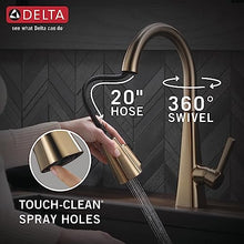 Delta Faucet Lenta Gold Kitchen Faucet, Soap Dispenser Included, Kitchen Sink Faucet, Gold Faucet for Kitchen Sink with Magnetic Docking Spray Head, Champagne Bronze 19802Z-CZ-DST