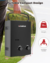 Portable Tankless Water Heater, Camplux 1.32 GPM Outdoor Propane Gas Camp Shower with Portable Handle, Black