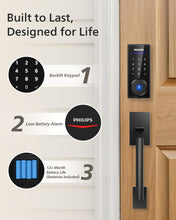 Philips Wi-Fi Smart Lock with Handle, Keypad Door Lock Keyless Entry Door Lock with Handle, Front Door Lock Set with WiFi Gateway, App Control, Fingerprint Unlock, PIN Code Unlock, Auto Lock