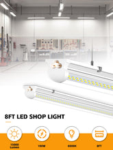 ONLYLUX 8FT LED Shop Lights 6000K White 100W, 15000lm Workshop led Light V Shape, Plug and Play, Hanging/Surface Mount Install, 8 Foot led Lights for Garage,10 Pack