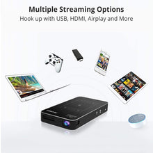 AKASO WT50 Mini Projector with WiFi and Bluetooth, 1080P DLP Portable Movie Projector Home and Outdoor, Built-in Battery & Android System, Cookie Projector for iPhone and Phone