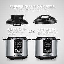 8Qt Pressure Cooker & Air Fryer Combo with Pressure Lid and Air-Fry Lid - 7-in-1 cooking Modes, Easy Read LCD Display, 27 Presets Programs, & 8 Program Storage (Silver, 8 Quart - ACC)