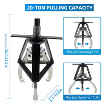 BESTOOL 3 Jaw Gear Puller,20 Ton Pulley Puller Tool, Removal Tool for Gears, Pulley, Flywheel