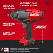 CRAFTSMAN V20 Cordless Impact Wrench, 1/2 inch, Bare Tool Only (CMCF900B)