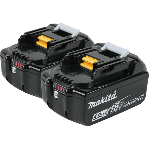 Makita BL1860B-2 18V LXT Lithium-Ion 6.0Ah Battery, 2/pk, Black