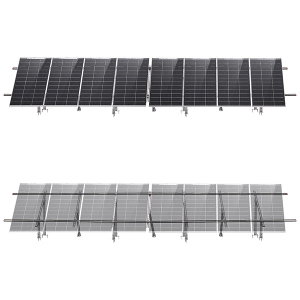 ECO-WORTHY Solar Panel Mounting Brackets System Kit for 5-8 pcs 200W 300W 400W Solar Panels, Ideal for Large - Scale Installations, Camping Sites, Sheds and Farms Ground Mount