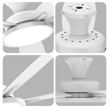 TALOYA 52 inch Ceiling Fans with Lights,Remote Control Multifunctional Quiet Fan with Three Color Temperature and Dimmable Light with Reversible Blades White