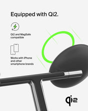 Belkin MagSafe-Compatible 3-in-1 Wireless Charger Stand 15W - Qi2-Certified Wireless Charging Station, Fast Charging iPhone Charger for iPhone 16, AirPods, & Apple Watch - 36W Charger Included - Black