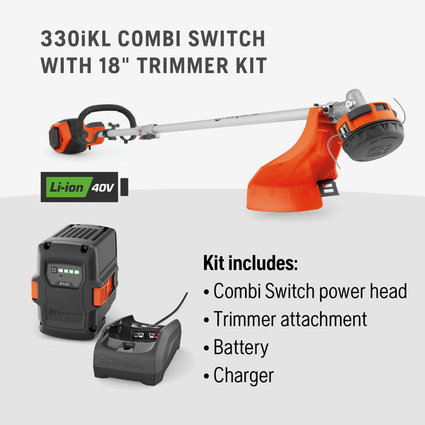 Husqvarna 970701204 330iKL Lithium-Ion Cordless Combi Switch and String Trimmer Attachment Kit