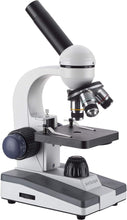 AmScope M150 Series Portable Student Monocular Compound Microscope - 40X-1000X Magnification - Features LED Light & 25 Prepared Slides - Has Coarse & Fine Focus