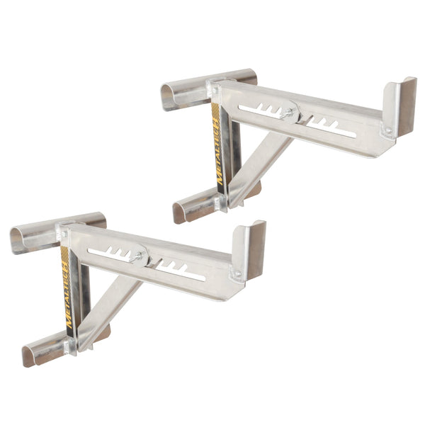 Metaltech Jobsite Series 2-Rung Ladder Jack 2-Pack E-LJ20P, Aluminum Jack for Scaffolding Extensions and Work Platforms, Scaffold, Masonry, Painting, and Roofing Tool for Job Site and Home Improvement