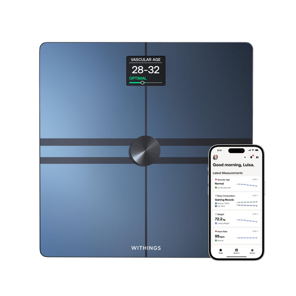 WITHINGS Body Comp - Scale for Body Weight and Complete Body Analysis, Wi-Fi & Bluetooth, Baby Digital Scale, Accurate Visceral Fat, Heart Health, Scales Compatible with Apple, FSA/HSA