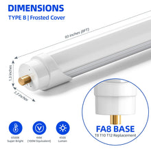 Barrina 8ft LED Bulbs, T8 T10 T12 LED Tube Lights, Single Pin FA8 96