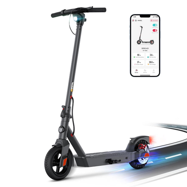 SISIGAD Electric Scooter Adults- 500W Peak Motor, 18 Miles Range & 17 MPH, 10" Tires Portable Folding Commuting Electric Scooter Adults with Dual Braking System and App Control