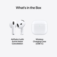 Apple AirPods 4 Wireless Earbuds, Bluetooth Headphones, with Active Noise Cancellation, Adaptive Audio, Transparency Mode, Personalized Spatial Audio, USB-C Charging Case with AppleCare+ (2 Years)