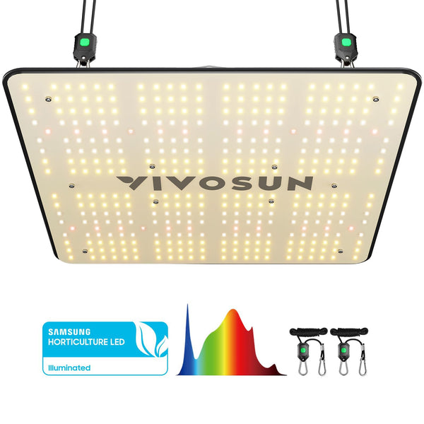 VIVOSUN VS1500 LED Grow Light with Samsung LM301 Diodes & Daisy Chain Driver Dimmable Lights Sunlike Full Spectrum for Indoor Plants Seedling Veg and Bloom Plant Grow Lamps for 3x3 Grow Tent