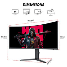 KOORUI 34-inch Curved Ultrawide WQHD 3440×1440 Gaming Monitor, 165Hz 1000R- PIP/PBP, 1ms(MPRT), HDR400, DCI-P3 95%, FreeSync Premium, 1 x DP 1.4 & 2 x HDMI 2.0, Tilt Height Swivel Adjustment, 34E6UC