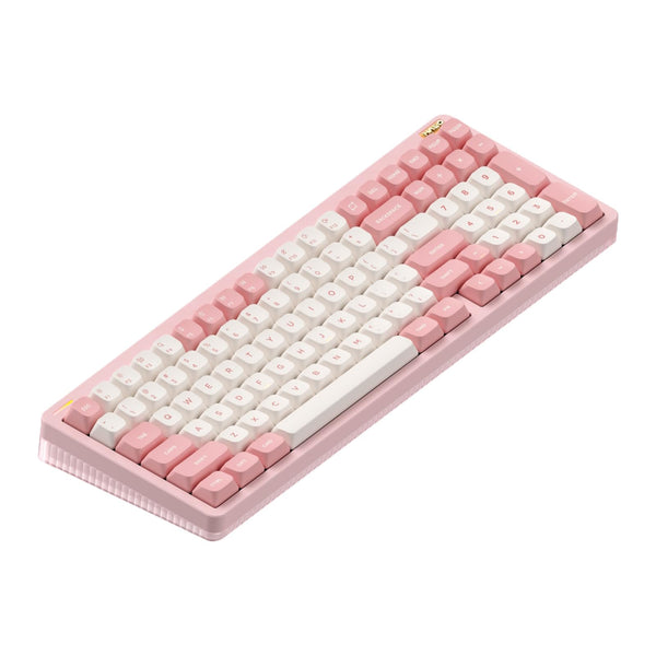 nuphy Halo96 V2 Wireless Keyboard,Gasket Structure,96% Hot Swappable Gaming Keyboard, 99 Kyes RGB Backlit Mechanical Keyboard, Support QMK/VIA,Bluetooth/USB-C/2.4GHz-Pink,Lemon Switches (55gf)