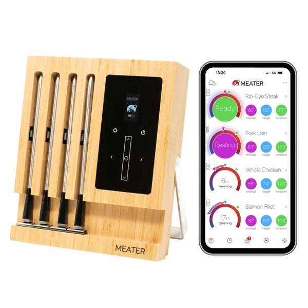 MEATER Block: WiFi Smart Wireless Meat Thermometer | 4 Probes, Long Range | Perfect for BBQ, Oven, Grill, Kitchen, Smoker, Air Fryer | Apple Watch, Alexa Compatible | iOS & Android App