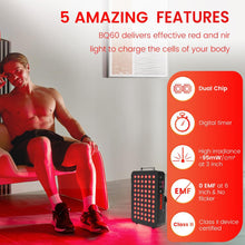 Bestqool Red Light Therapy, Dual Chip Clinical Grade LED Device with Near-Infrared Light 660nm 850nm High Power Panel, Ideal for Body, Face, Recovery, Improve Sleep, Skin Health, 105W (Black 60)