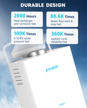 Kohree Tankless Water Heater Propane, 10L 2.64 GPM Portable Tankless Water Heater with Handle, On Demand Instant Hot Water Heater with Overheating Protection, for RV Camping, Pool, Barn & Cabin, White