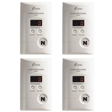 Kidde Carbon Monoxide Detector, Plug In Wall with 9-Volt Battery Backup, Digital LED Display - 4 Pack