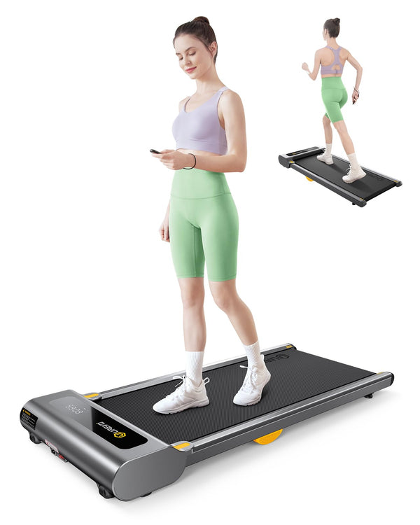 UREVO Under Desk Treadmill, Walking Pad for Home/Office, Portable Walking Treadmill 2.25HP, Walking Jogging Machine with 265 lbs Weight Capacity Remote Control LED Display