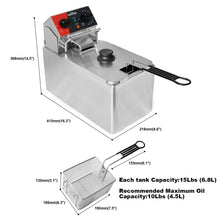 CROSSON 10Lbs Electric Countertop Deep Fryer with Easy Clean Rotary fryer head,30 Minitues Timer,Removable 304 SS Oil Tank with Handle,4.5L Deep Fryer With Basket for Home Use