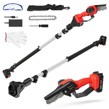 2-in-1 Cordless Pole Saw, Mini Chainsaw with Pole, 20V 2.0Ah Battery Powered Pole Saws for Tree Trimming, 4