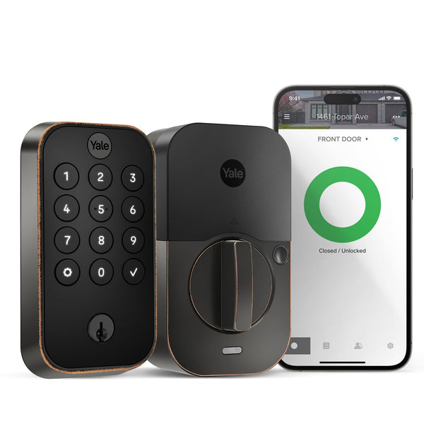 Yale Security Assure Lock 2 Deadbolt, Oil Rubbed Bronze Smart Entry Door Lock with Wi-Fi Connected Keypad for Code Entry Door Lock and Remote Access with Back-Up Key, YRD410-WF1-0BP