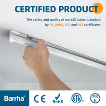 Barrina 8FT LED Shop Light, 100W 15000LM 6500K Super Bright White, Linkable Integrated T8 Shop Lighting with Clear Cover, V Shape 8 Foot LED Tube Lights, Ceiling Lights Fixtures for Garage, 12 Pack