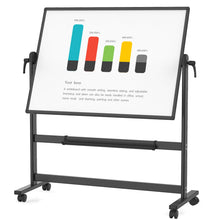 VIZ-PRO Double-Sided Magnetic Mobile Whiteboard, 72 x 40 Inches, Black Aluminium Frame and Stand