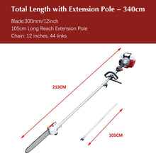 Pole Saw 16-FT Height Reachable Powerful Gas Pole Chainsaw 42.7CC 2-Cycle Cordless Extension Pole Saw with 11 inch Cutting Bar Tree Trimmer Long Reach Saw