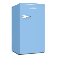 West Bend Mini Fridge for Bedroom, Office, Bar or College Dorm Room, Retro Compact Refrigerator features single door, glass shelves and adjustable temperature control, 3.1.cu.ft., Robin's Egg Blue