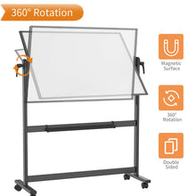 VIZ-PRO Double-Sided Magnetic Mobile Whiteboard, 72 x 40 Inches, Black Aluminium Frame and Stand