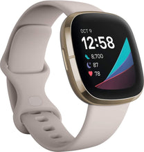 Fitbit Sense Health & Fitness Smartwatch W/GPS, Bluetooth Call/Text, Heart Rate SpO2, ECG, Skin Temperature & Stress Sensing (S & L Bands, 90 Day Premium Included) International Version (White/Gold)