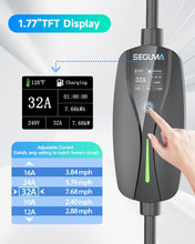 Level 2 EV Charger(32A, 240V, NEMA 14-50 Plug), Portable SAE Electric Car Charger with 25ft EV Charger Extension Cord, Adjustable Current, Home Outdoor Level 2 Mobile Electric Vehicle Charging Station